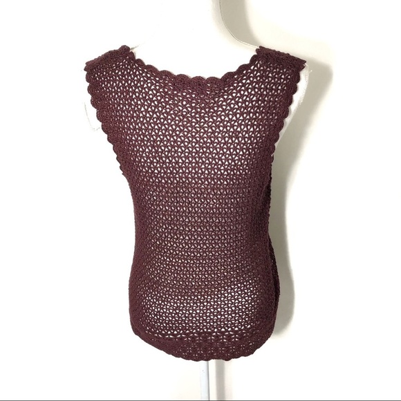 Brooks Brothers Burgundy Loose Knit Top Medium Purple - Picture 5 of 6